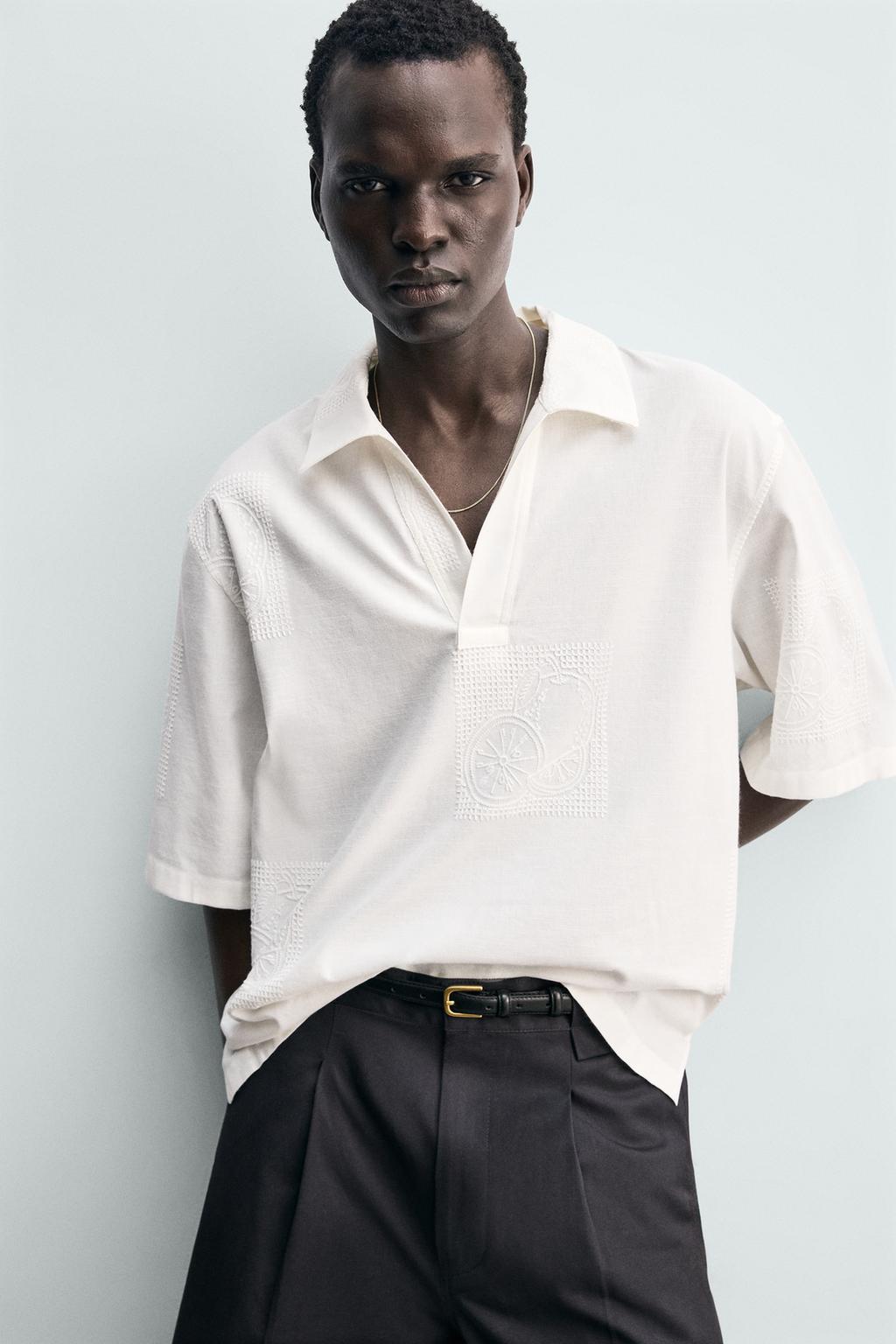 РУБАШКА ПОЛО С ВЫШИВКОЙ ФРУКТОВ