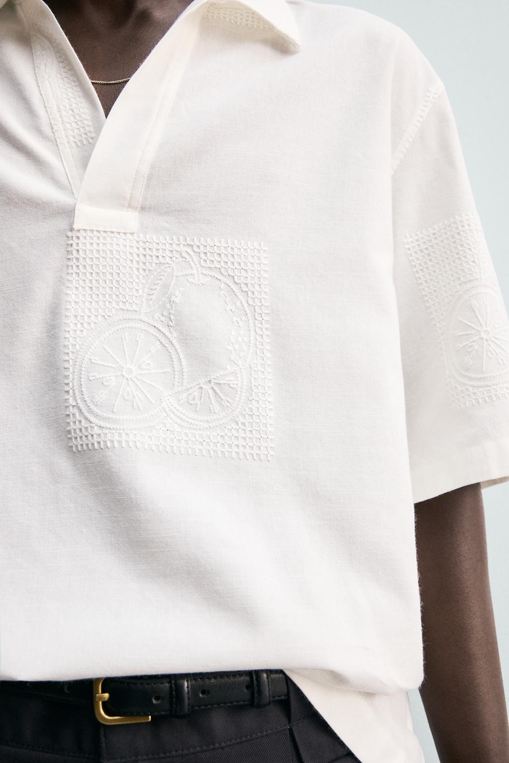 РУБАШКА ПОЛО С ВЫШИВКОЙ ФРУКТОВ