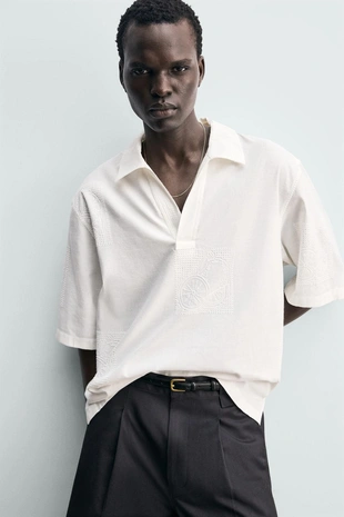 Рубашка поло с вышивкой фруктов- Заказать в России