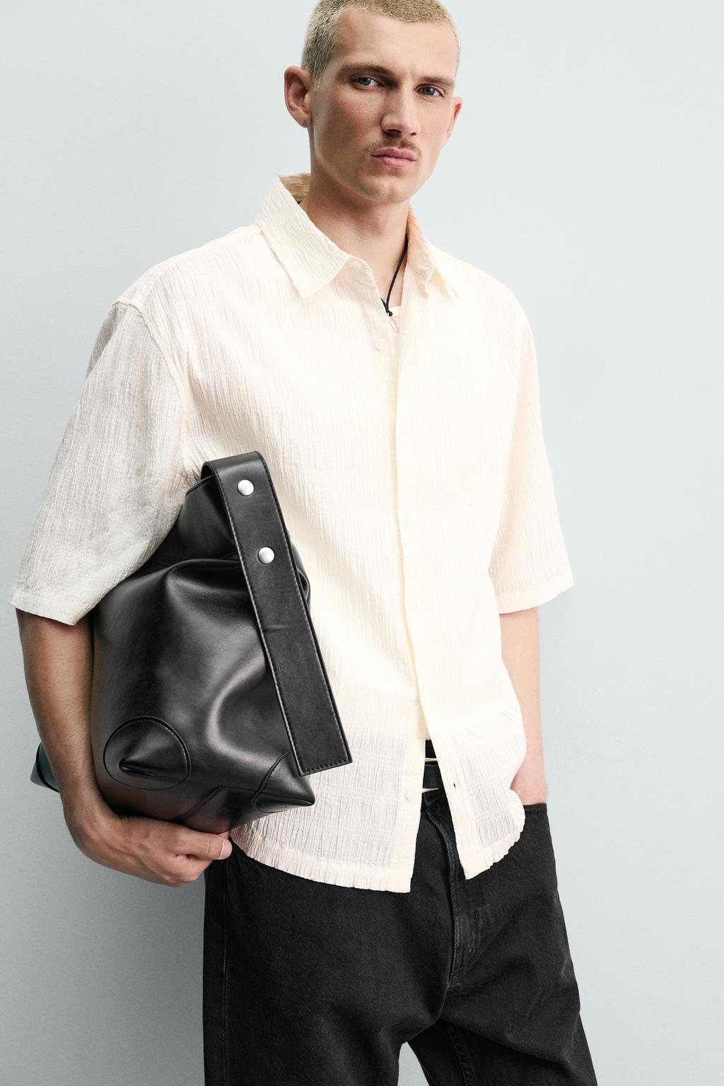 РУБАШКА RELAXED FIT ИЗ ЖАТОЙ ТКАНИ