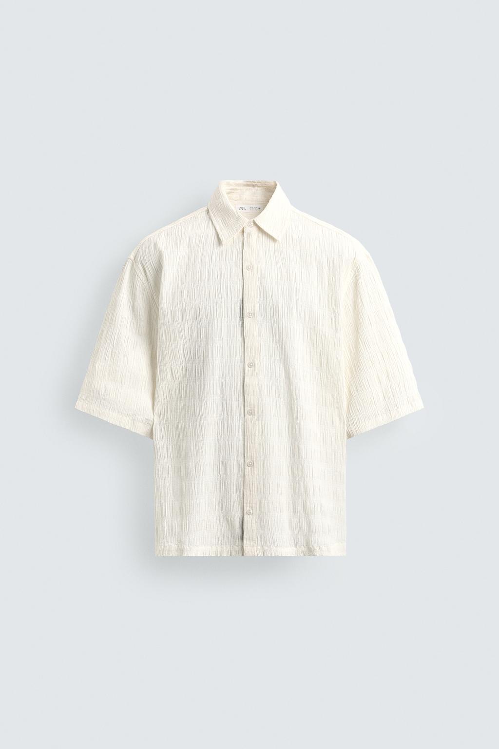 РУБАШКА RELAXED FIT ИЗ ЖАТОЙ ТКАНИ