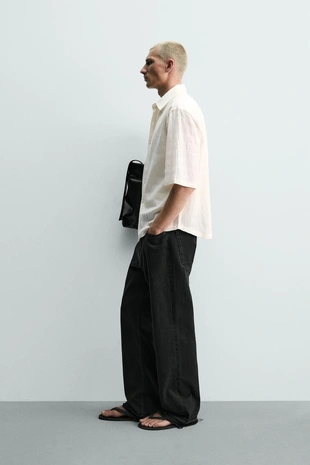 Рубашка Relaxed Fit из жатой ткани- Заказать в России