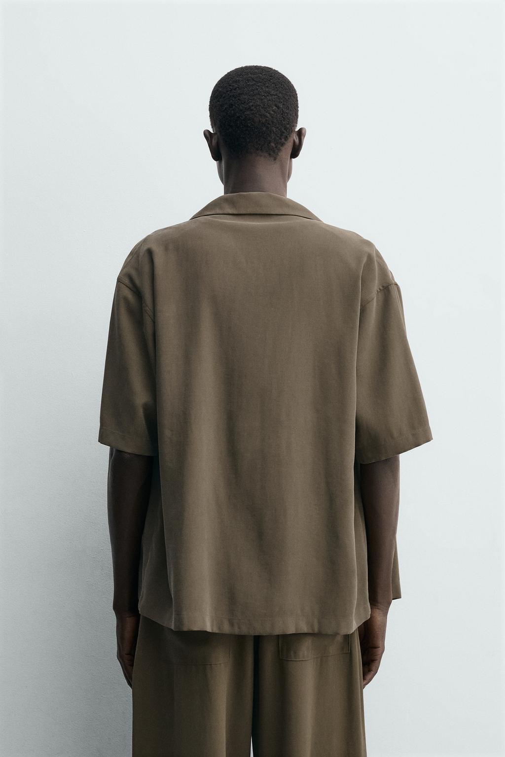 РУБАШКА RELAXED FIT ИЗ СТРУЯЩЕЙСЯ ТКАНИ