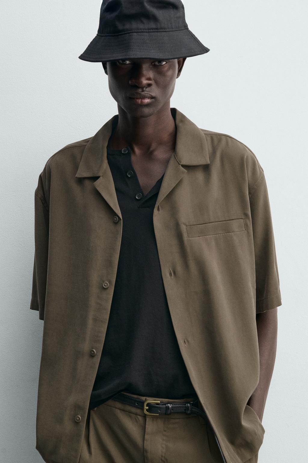 РУБАШКА RELAXED FIT ИЗ СТРУЯЩЕЙСЯ ТКАНИ