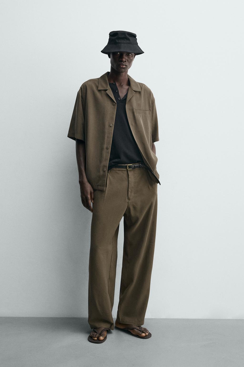 РУБАШКА RELAXED FIT ИЗ СТРУЯЩЕЙСЯ ТКАНИ