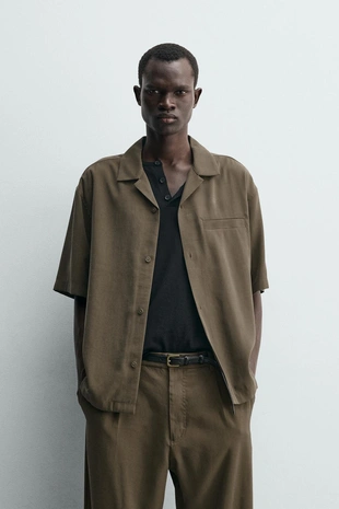 Рубашка Relaxed Fit из струящейся ткани