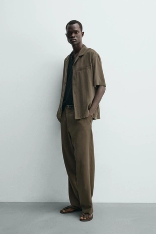 Рубашка Relaxed Fit из струящейся ткани