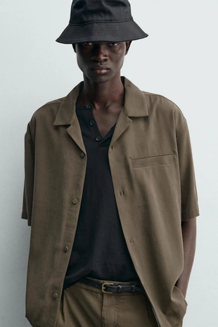 Рубашка Relaxed Fit из струящейся ткани- Заказать в России