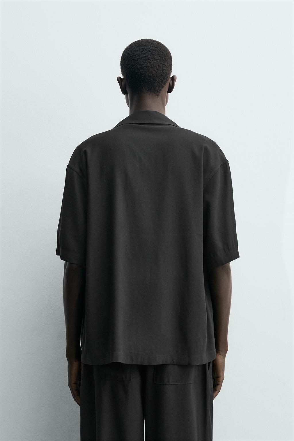 РУБАШКА RELAXED FIT ИЗ СТРУЯЩЕЙСЯ ТКАНИ