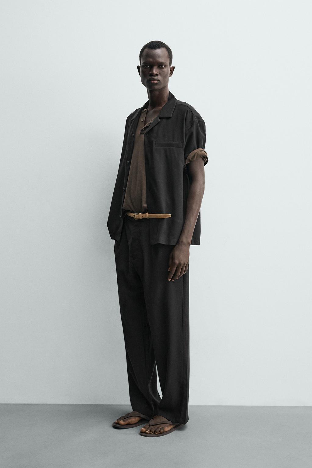 РУБАШКА RELAXED FIT ИЗ СТРУЯЩЕЙСЯ ТКАНИ