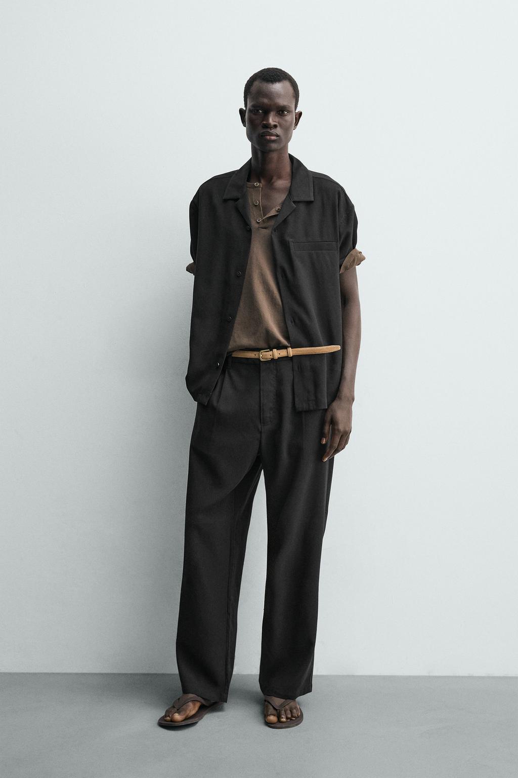 РУБАШКА RELAXED FIT ИЗ СТРУЯЩЕЙСЯ ТКАНИ