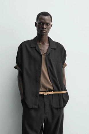 Рубашка Relaxed Fit из струящейся ткани- Заказать в России