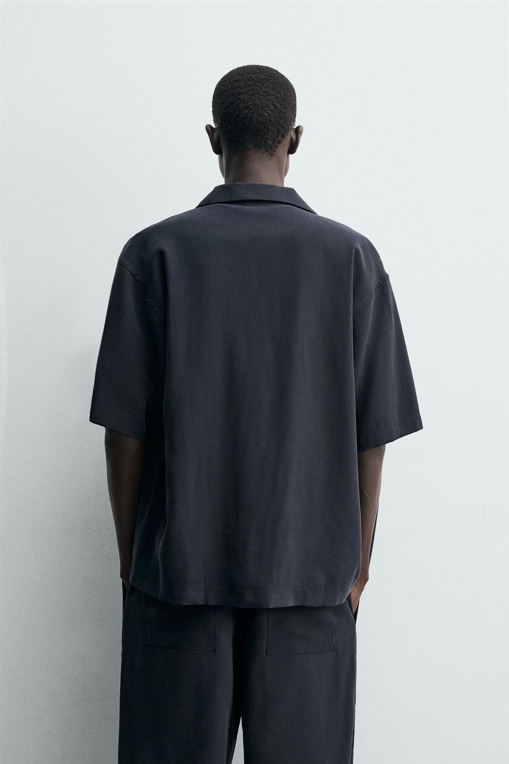 РУБАШКА RELAXED FIT ИЗ СТРУЯЩЕЙСЯ ТКАНИ