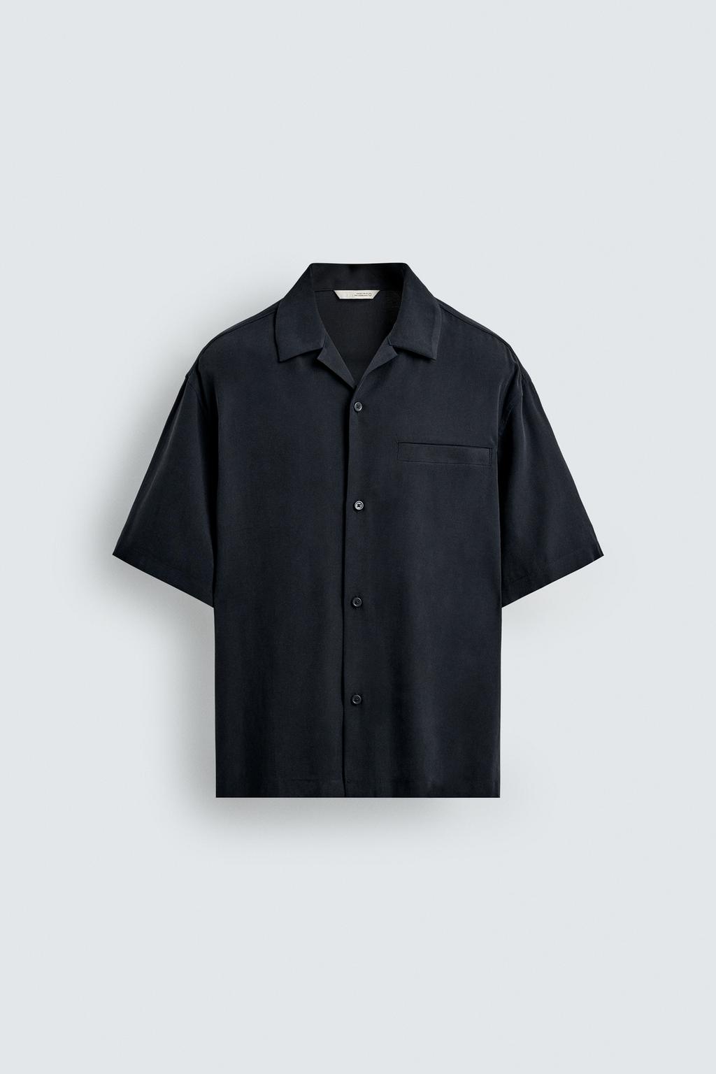 РУБАШКА RELAXED FIT ИЗ СТРУЯЩЕЙСЯ ТКАНИ