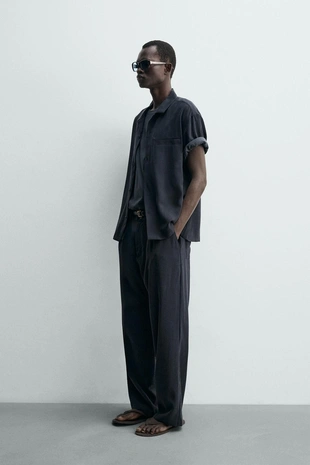 Рубашка Relaxed Fit из струящейся ткани