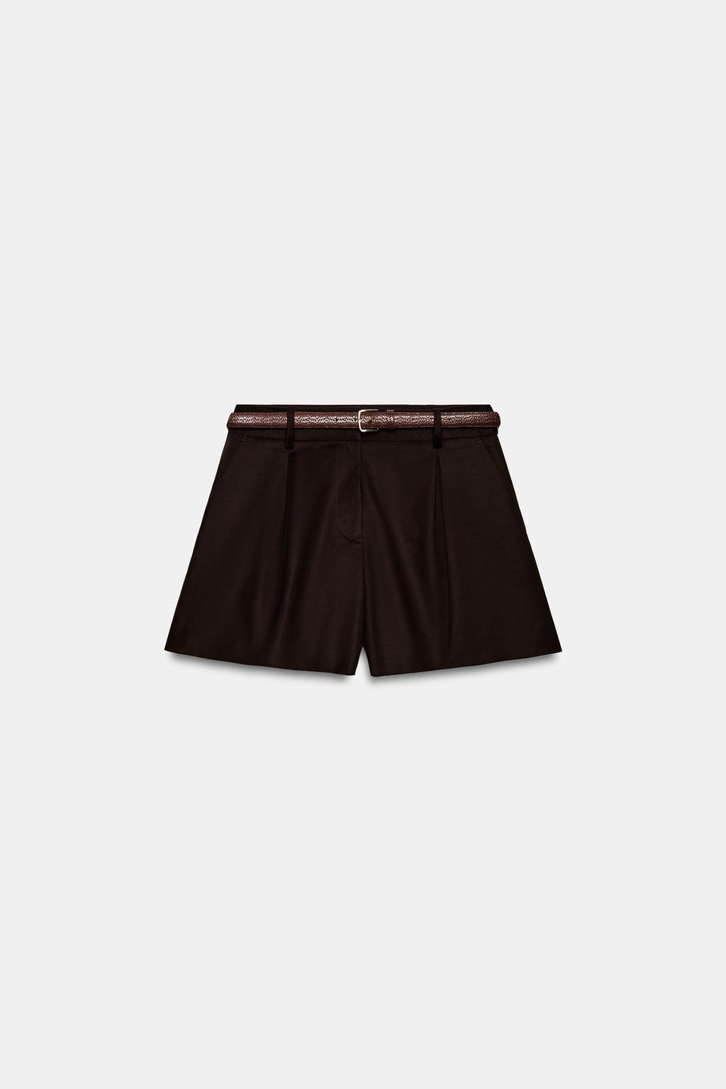 БЕРМУДЫ С ЗАЩИПАМИ И РЕМНЕМ