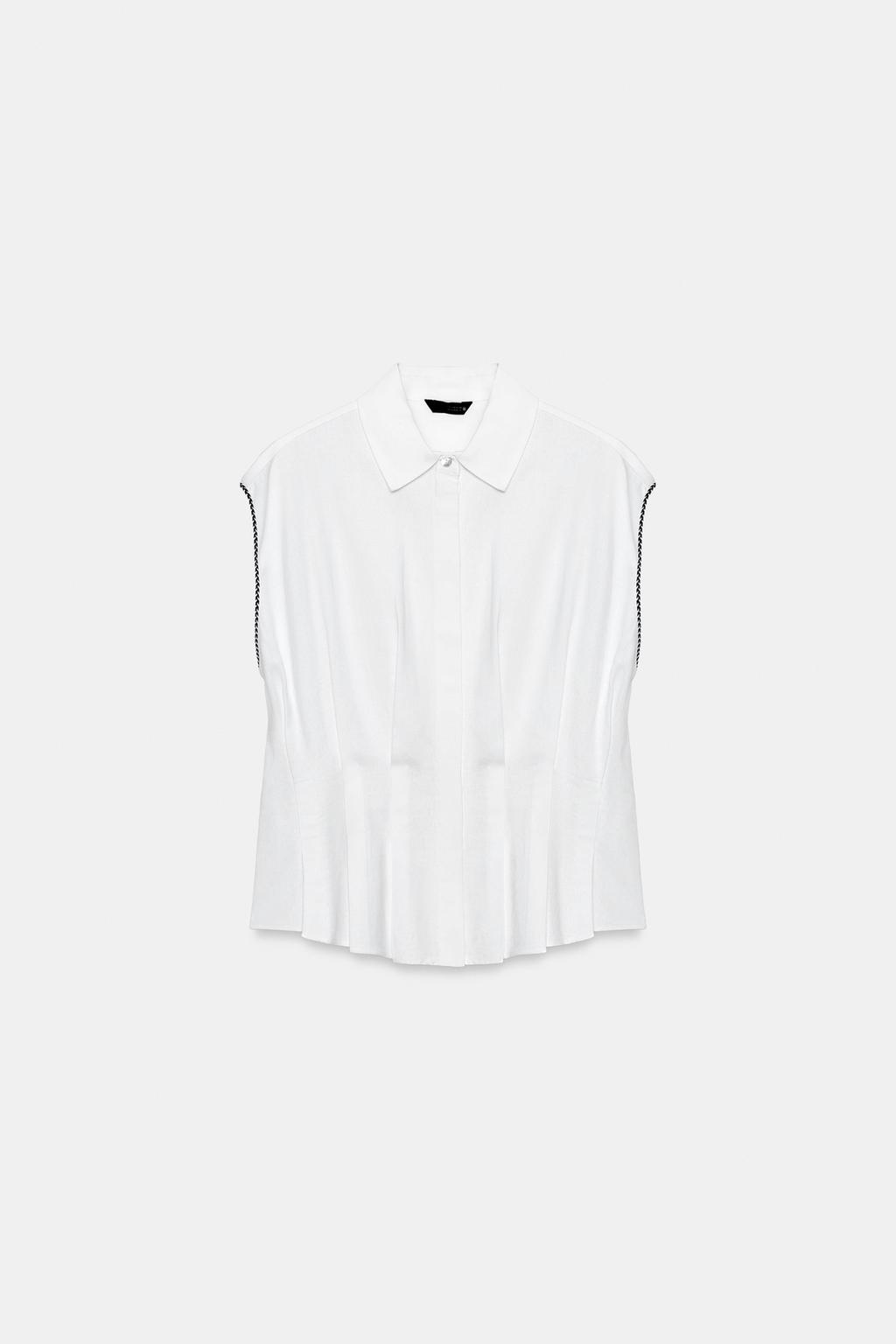 ТОП ИЗ ЛЬНА С ВЫТАЧКАМИ