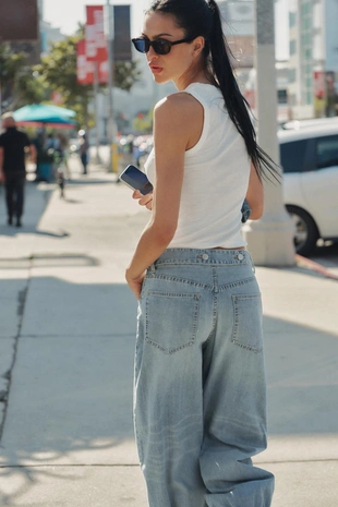 Топ в рубчик без рукавов- Заказать в России