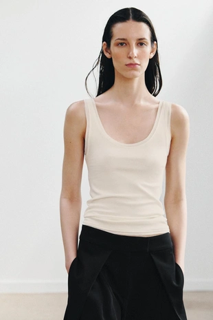 Футболка в рубчик с бретелями- Заказать в России