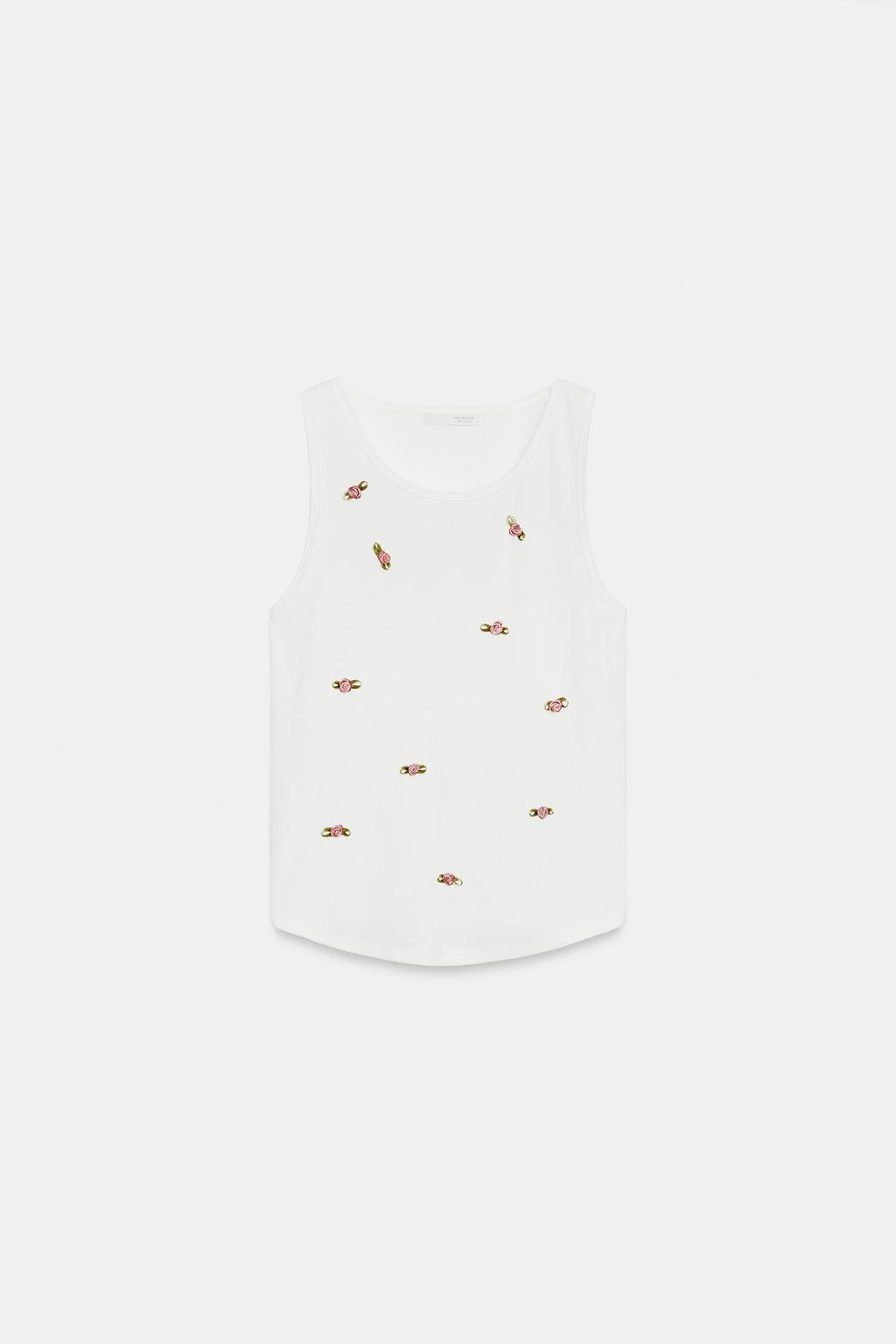 ТОП БЕЗ РУКАВОВ С ЦВЕТОЧНЫМ ПРИНТОМ