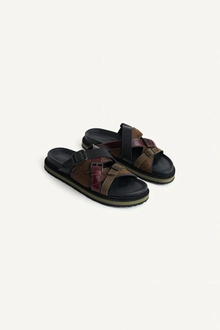 Кожаные босоножки- Заказать в России