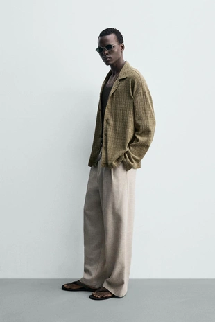 Рубашка из жатой ткани- Заказать в России