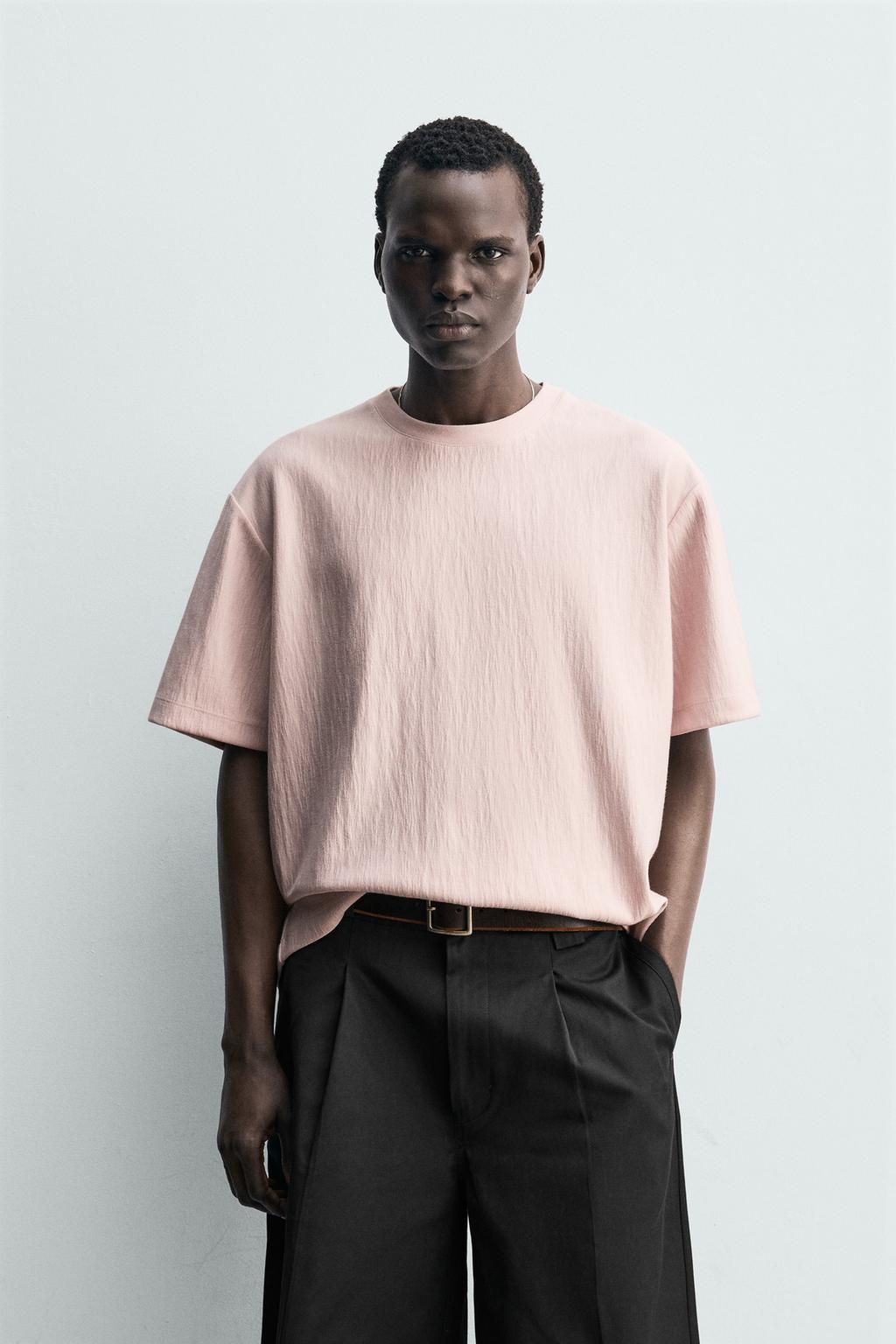 ФУТБОЛКА RELAXED FIT ИЗ РЕЛЬЕФНОЙ ТКАНИ