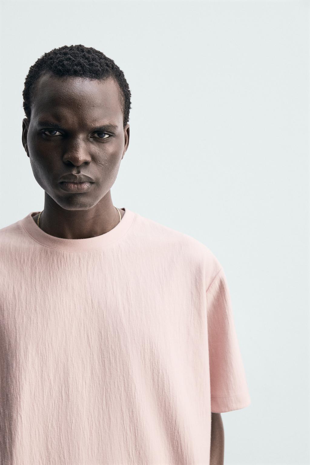 ФУТБОЛКА RELAXED FIT ИЗ РЕЛЬЕФНОЙ ТКАНИ