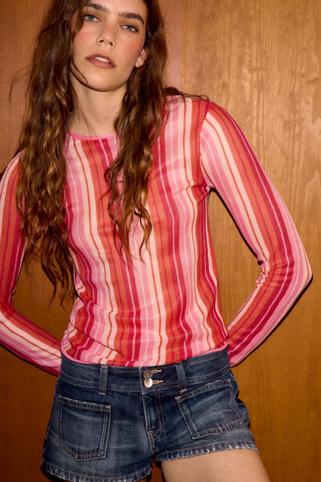 ТОНКИЙ ТРИКОТАЖНЫЙ ДЖЕМПЕР В ПОЛОСКУ