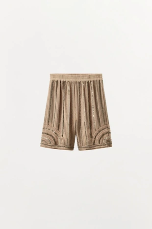 Шорты с бусинами и пайетками- Заказать в России