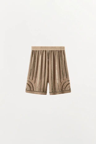 Шорты с бусинами и пайетками- Заказать в России