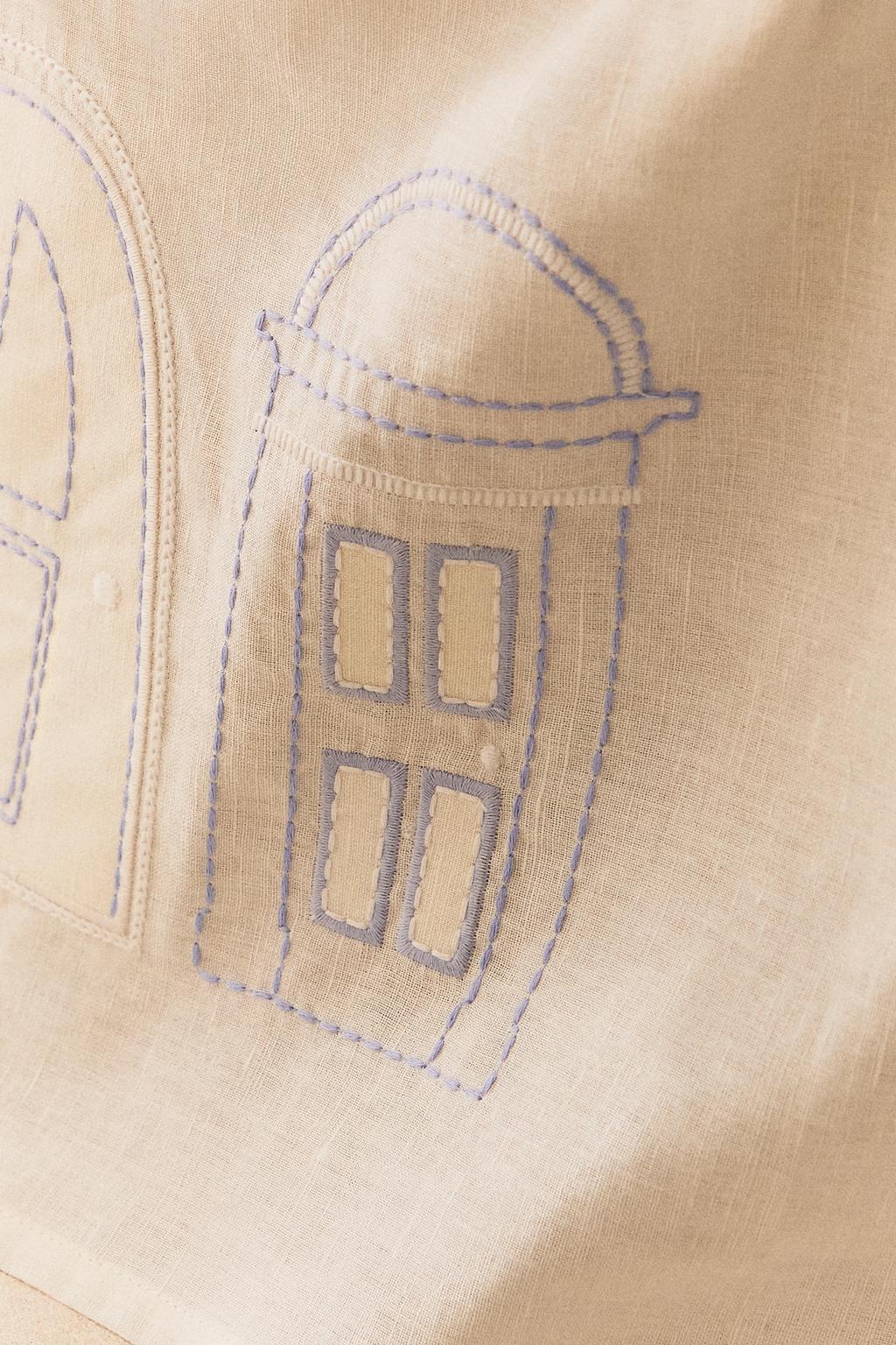 Детское белье с вышивкой из льна и хлопка