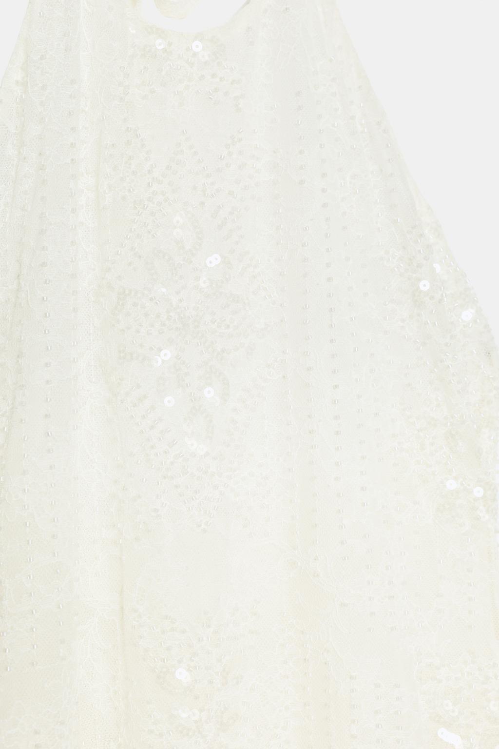 МИНИ-ПЛАТЬЕ С ГОРЛОВИНОЙ ХАЛТЕР, КРУЖЕВОМ И ВЫШИВКОЙ