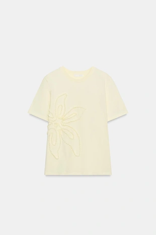 Футболка с цветочным рельефом- Заказать в России