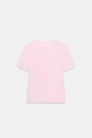 Футболка с цветочным рельефом