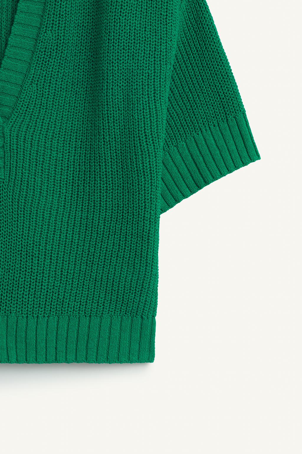 Поло свободного кроя из смесовой пряжи с льном