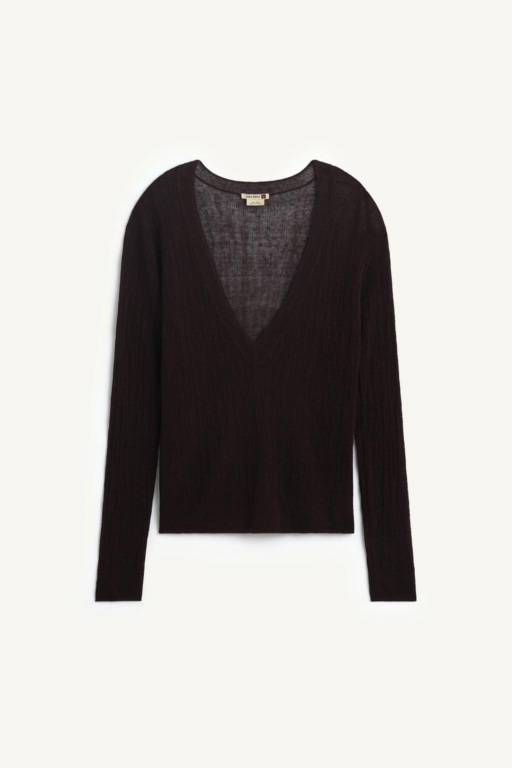 Вязаный свитер с льном 16