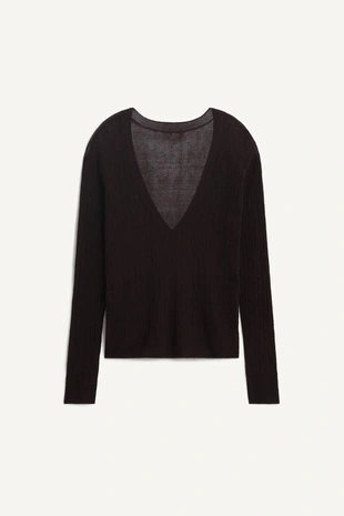 Вязаный свитер с льном 16