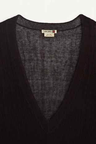 Вязаный свитер с льном 16