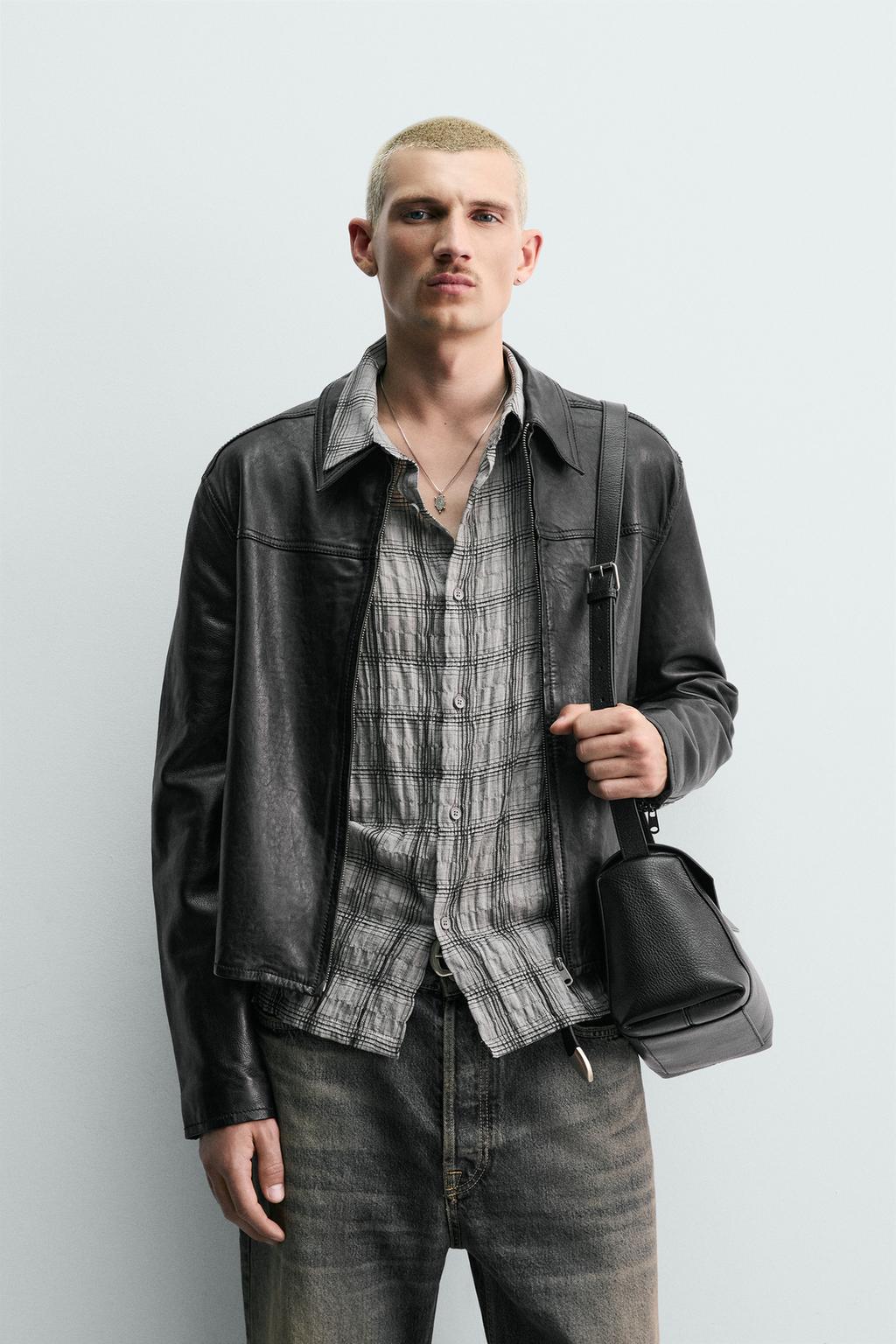 УКОРОЧЕННАЯ КОЖАНАЯ КУРТКА