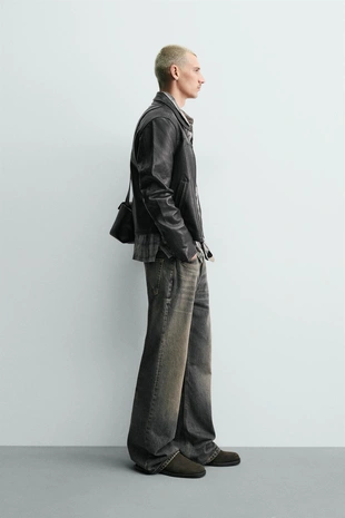 Укороченная кожаная куртка- Заказать в России