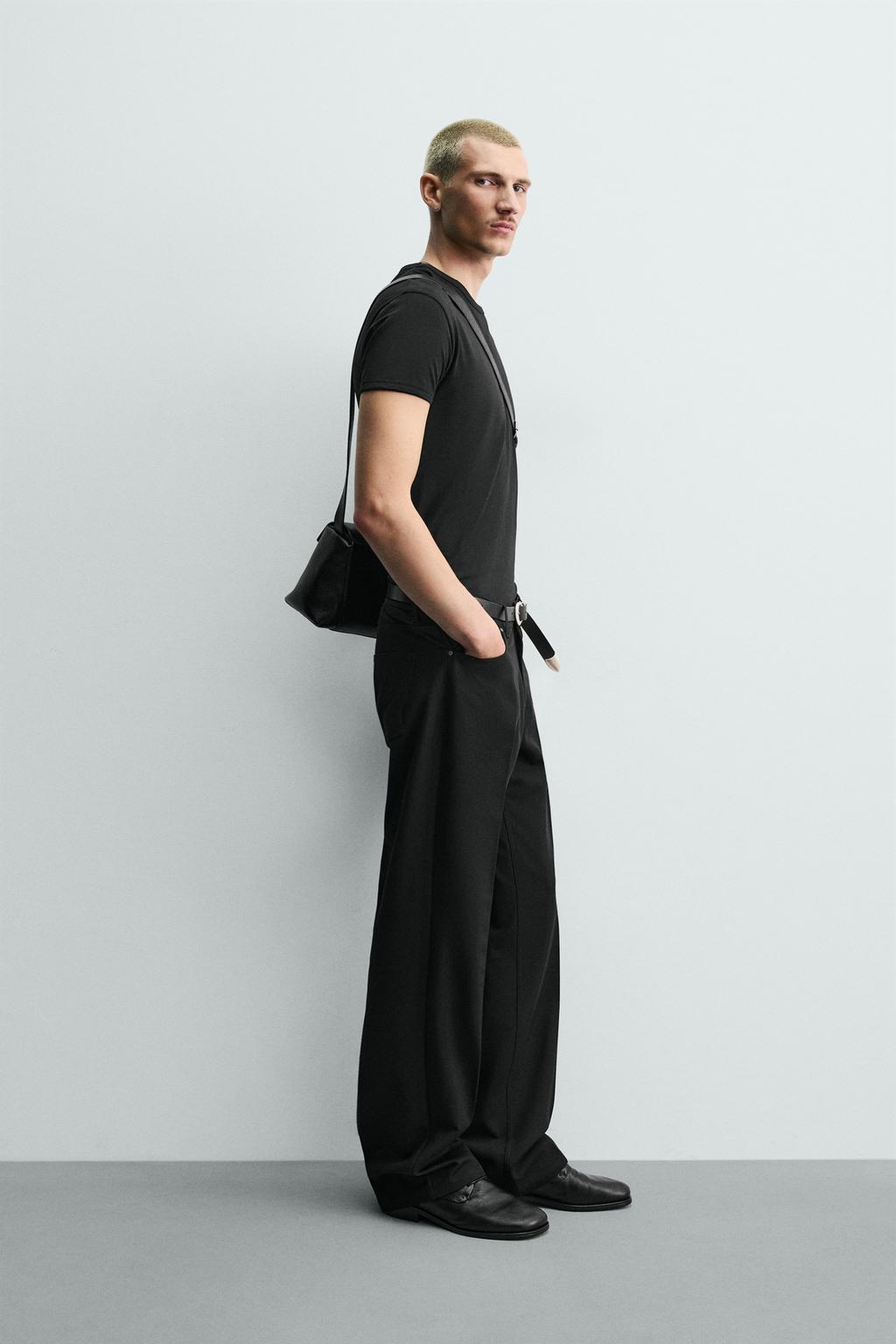 БРЮКИ FLARE FIT ИЗ РЕЛЬЕФНОЙ ТКАНИ