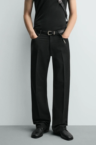 Брюки Flare Fit из рельефной ткани- Заказать в России