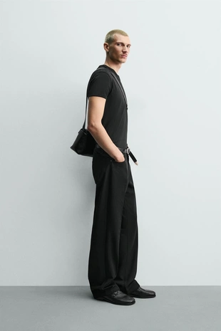 Брюки Flare Fit из рельефной ткани- Заказать в России