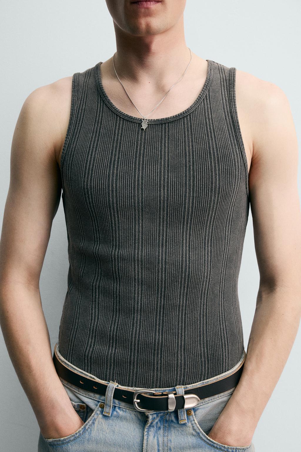 МАЙКА В РУБЧИК ИЗ ТРИКОТАЖА