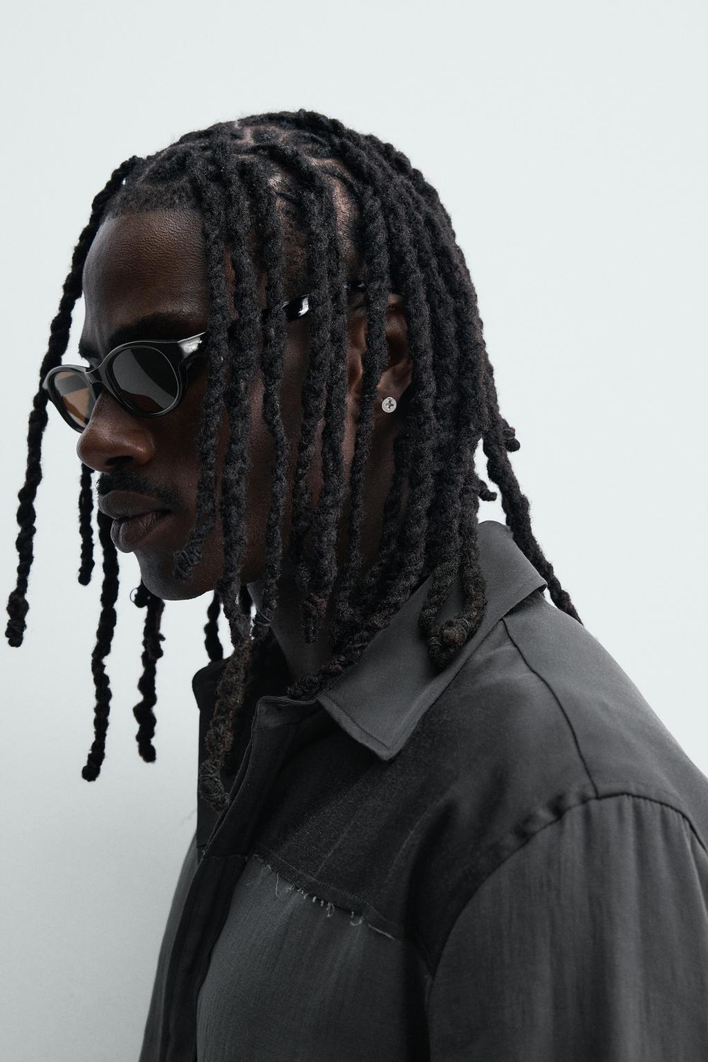 РУБАШКА СТРУЯЩЕГОСЯ ПОКРОЯ С КОНТРАСТНЫМИ ВСТАВКАМИ