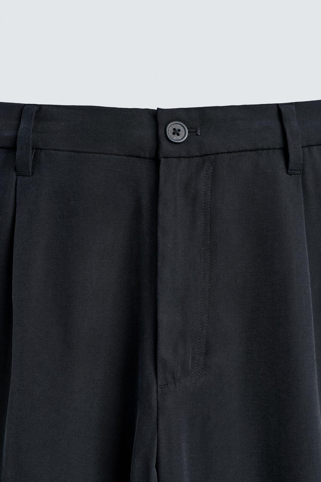 БРЮКИ RELAXED FIT ИЗ СТРУЯЩЕЙСЯ ТКАНИ