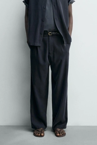 Брюки Relaxed Fit из струящейся ткани- Заказать в России