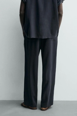 Брюки Relaxed Fit из струящейся ткани- Заказать в России