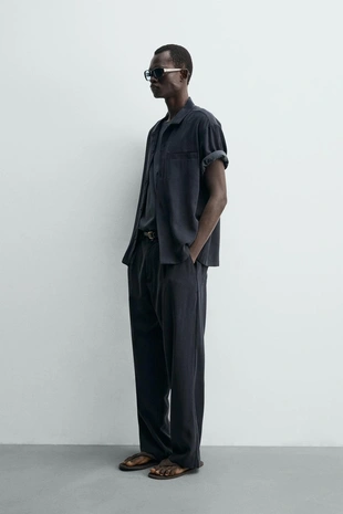 Брюки Relaxed Fit из струящейся ткани- Заказать в России